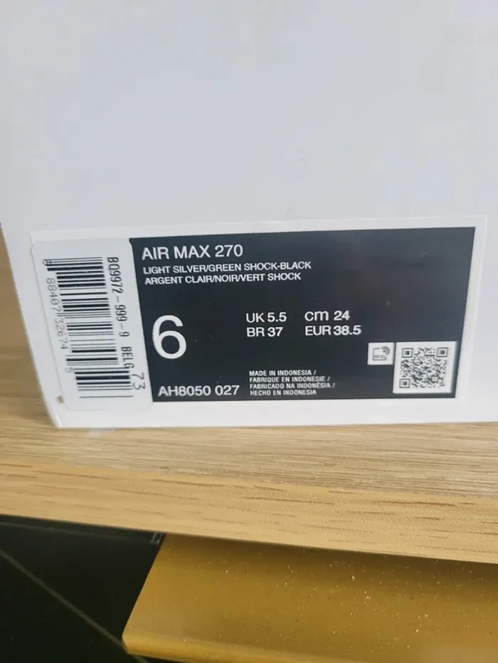 Nike Air Max 270 T38,5 100% Authentique - photo numéro 11