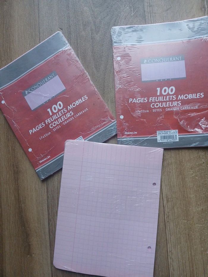 Lot de 3 paquets à grand carreaux petits format 100 feuilles 🌹 - photo numéro 2