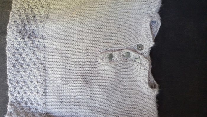 Gilet mixte gris fait main - photo numéro 3