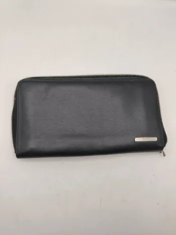Portefeuille porte monnaie cuir noir Tod's