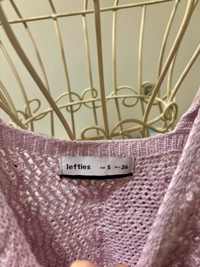 Débardeur crochet lilas Lefties – Taille S - photo numéro 7