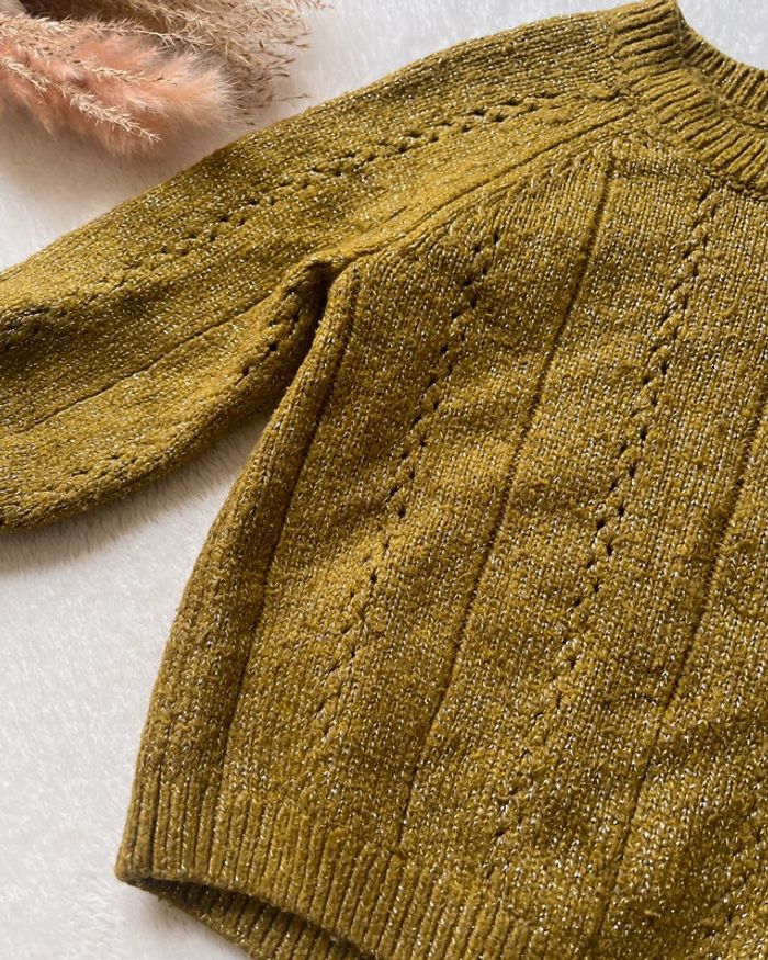 Pull en maille vert à liseré brillant 18 mois - Tape à l'œil - photo numéro 3
