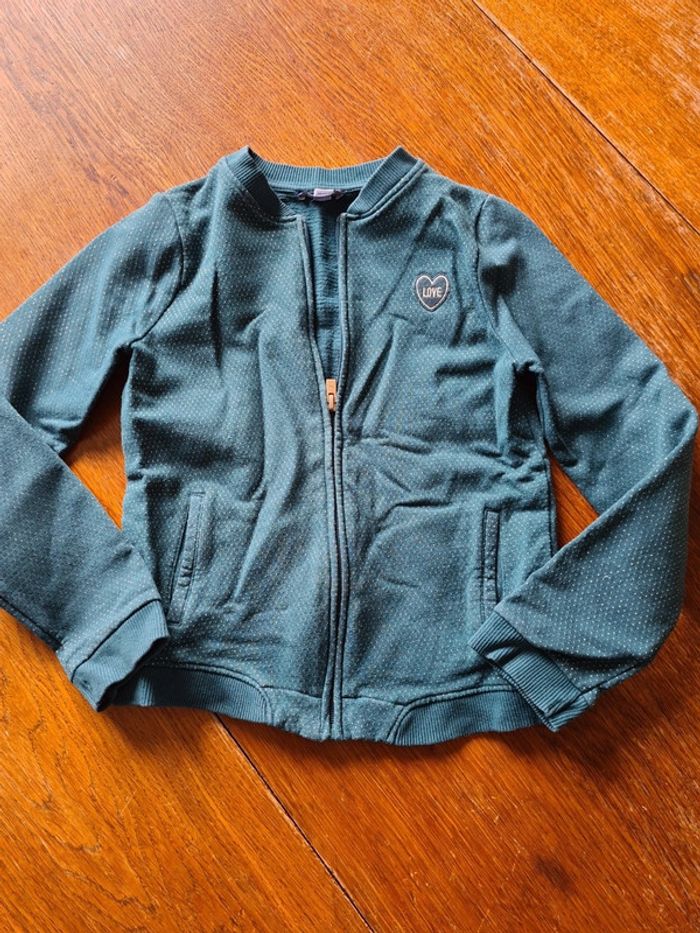 Veste verte pailletée 10 ans okaidi très bon etat
