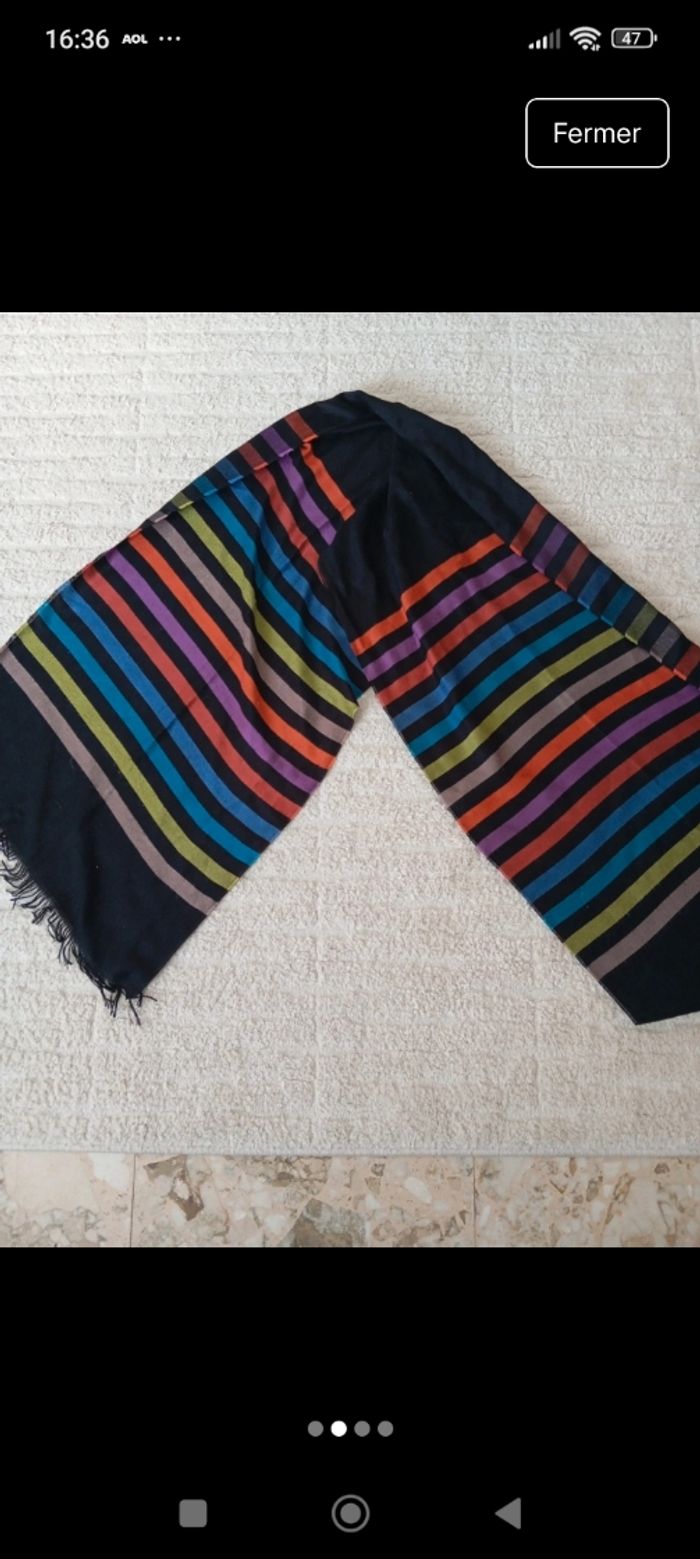 Écharpe noire multicolore - photo numéro 2