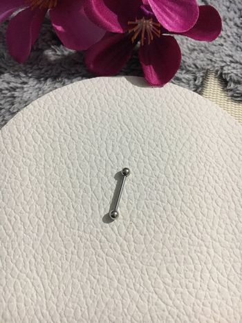 Piercing langue acier chirurgical petites boules
