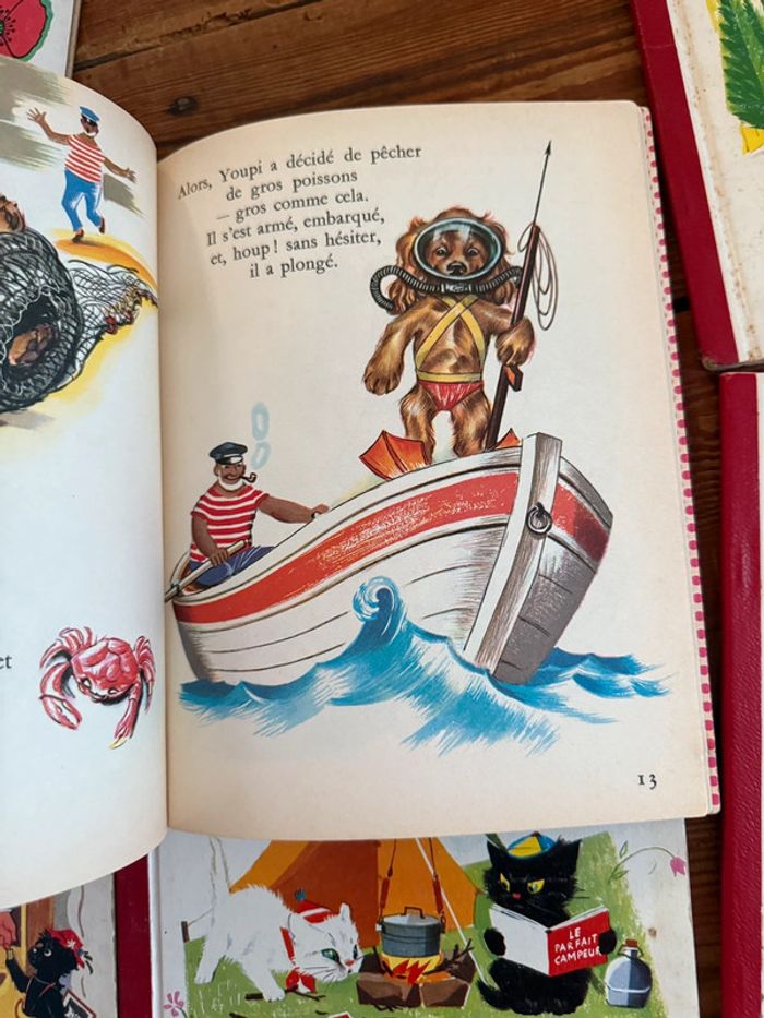 Bord rouge - Lot de 8 livres anciens vintage Caroline Gentil Coquelicot Pierre Probst Hachette - photo numéro 9