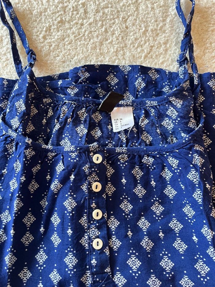 Débardeur fluide H&M – Bleu marine à motifs géométriques – Taille 34 - photo numéro 2