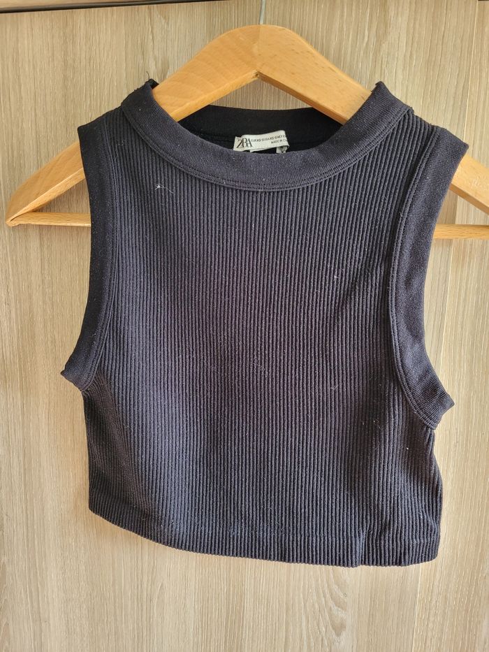 Débardeur court noir taille XS Zara - photo numéro 2