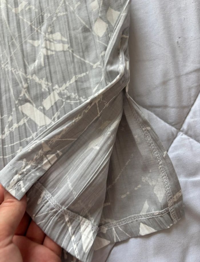 Tunique blouse vintage 90s ample grise col fendu manches 3/4 – Afibel – taille M/38 France - photo numéro 5