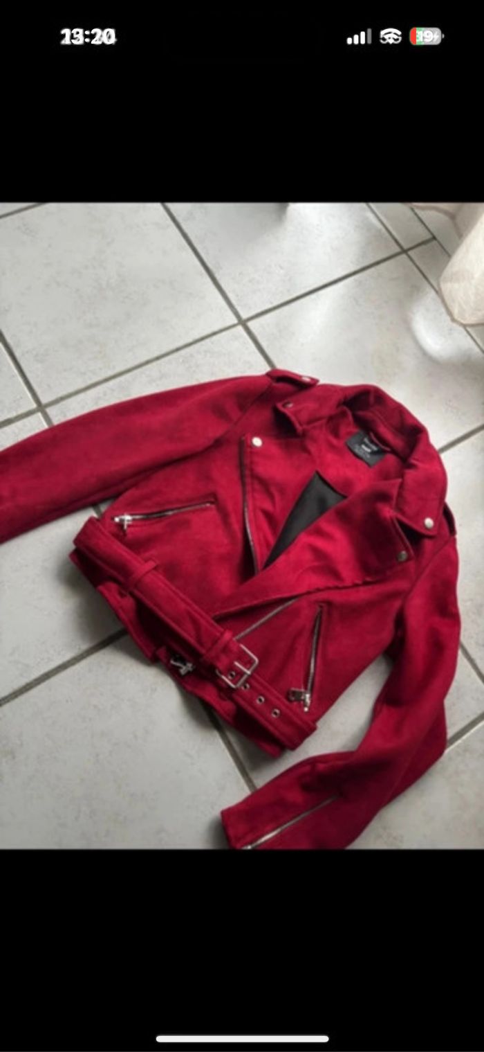 Veste bombardier en daim bershka - photo numéro 2