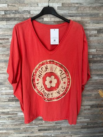 T-shirt corail rock and roll