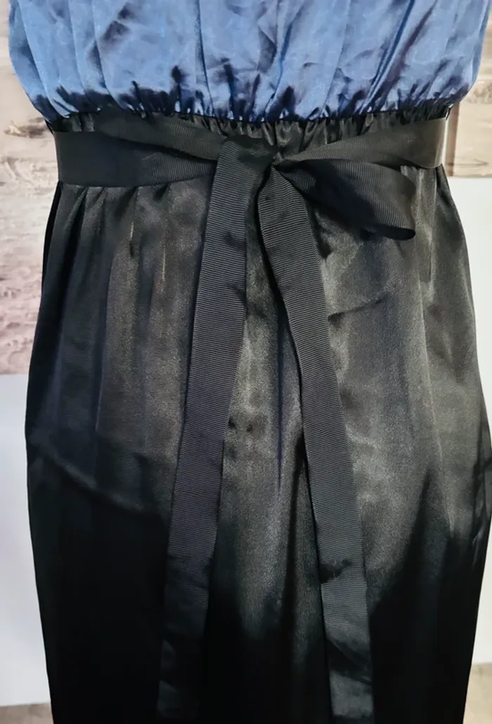 👗 Magnifique robe bustier noire et lila satiné meimei taille 38 - photo numéro 3