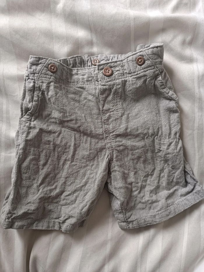 Short gris en lin