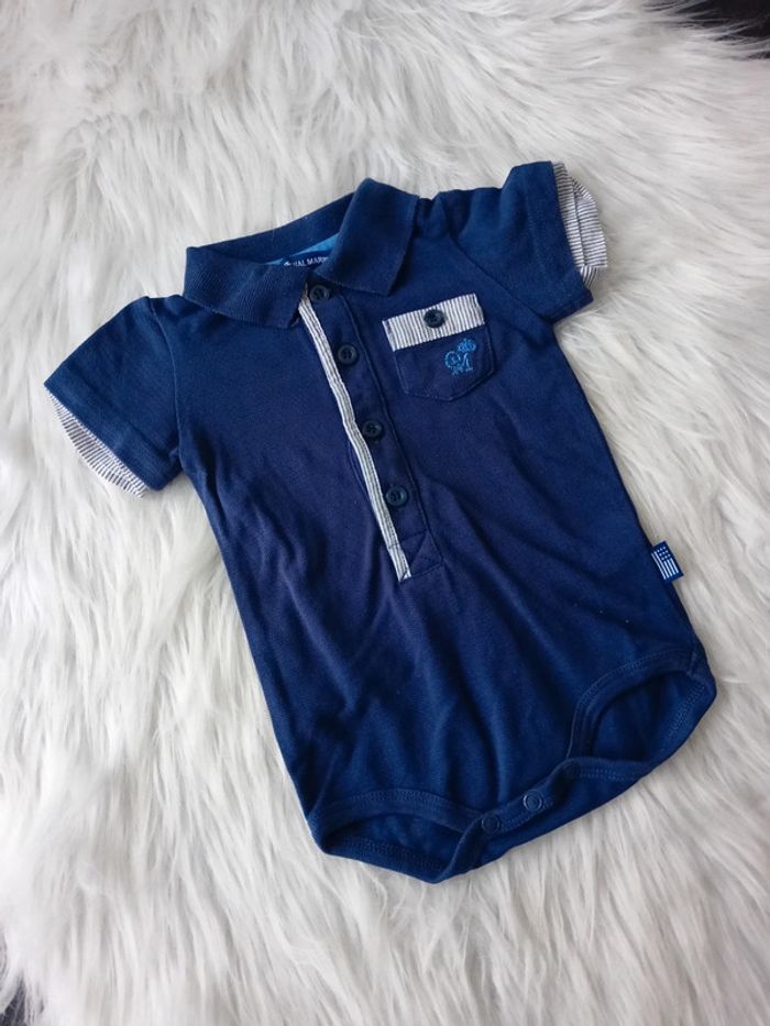 Body marine manches courtes original marine  0/3mois