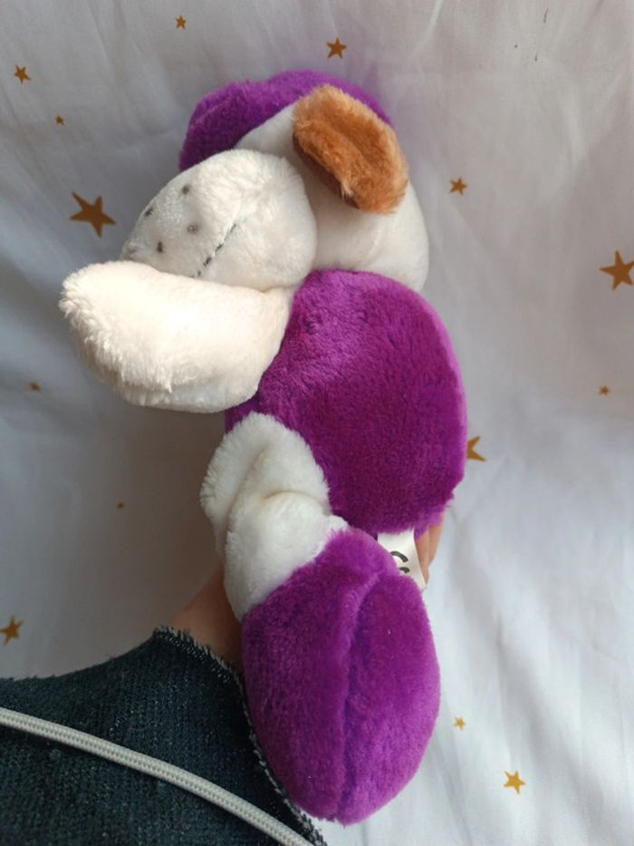 Peluche plush teddy doudou chien dog doggy violet parme casquette chapeau cap cp c.p c p playmaker - photo numéro 8