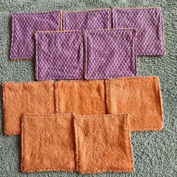 10 lingettes lavables 12x12 cm 