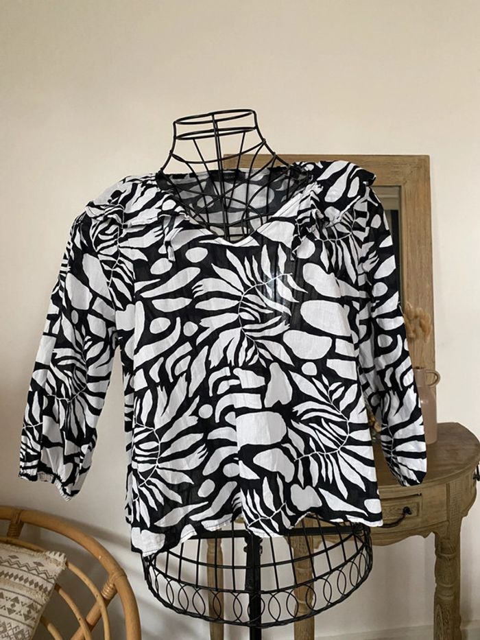 Blouse primark noir et blanche à motifs tachetée - photo numéro 6