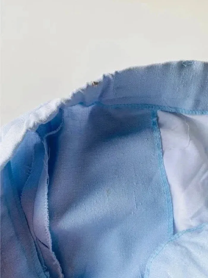 Pantalon droit femme tailleur ancien vintage bleu ciel - photo numéro 6