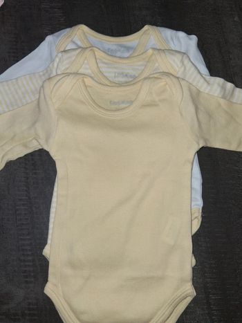 Lot de 3 bodies jaune et blanc Kimbaloo manche longue