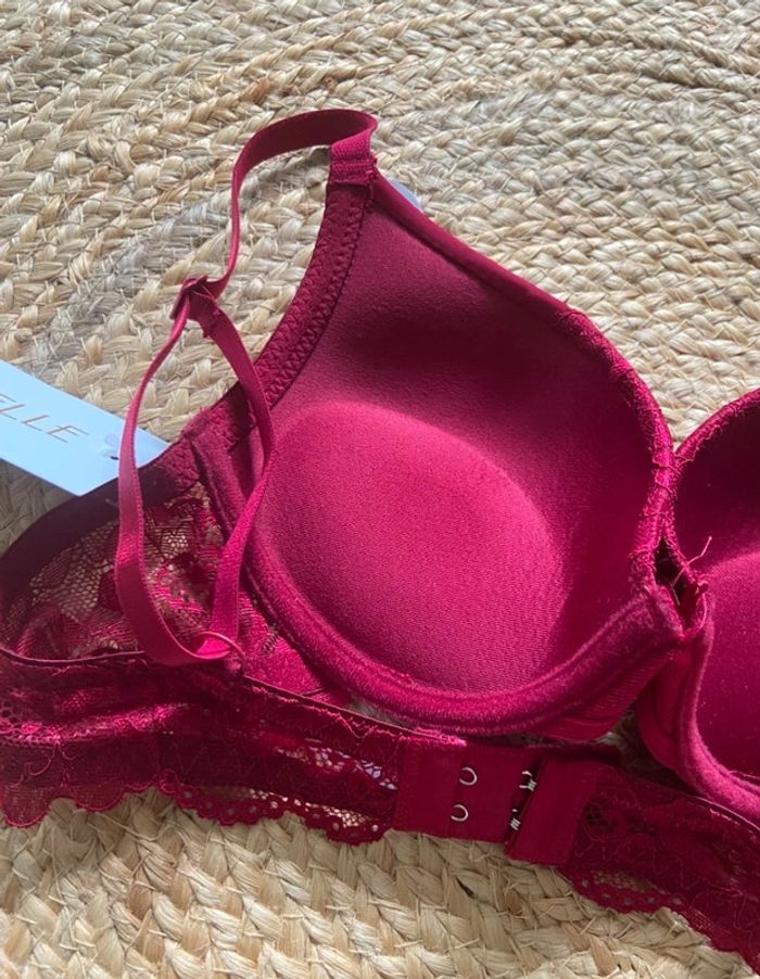 🌺 Soutien-gorge push-up rouge dentelle - Étincelle - Taille 85C 🌺 - photo numéro 5