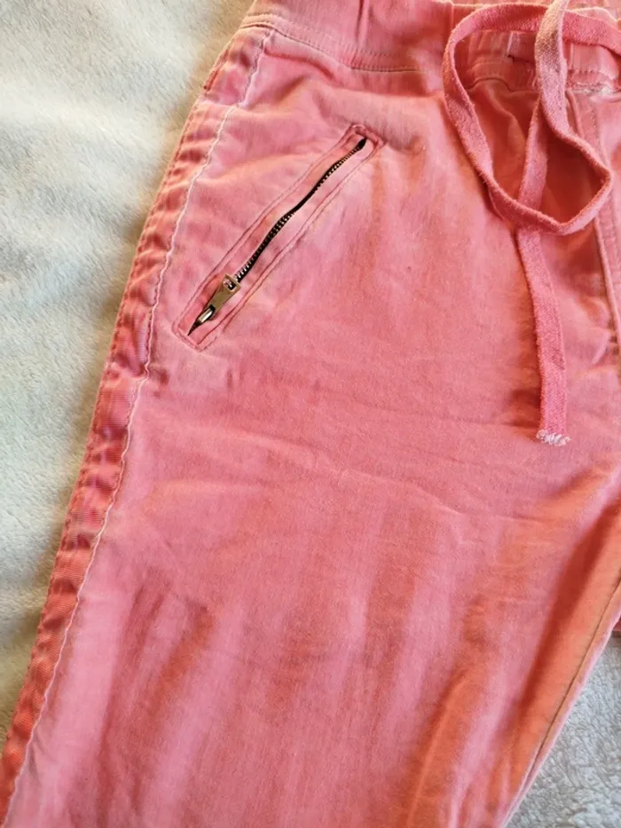 Pantalon femme Place du Jour rose délavé taille 36 - photo numéro 2