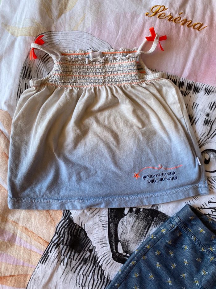 Ensemble haut et legging, taille 9 mois, marque Brioche et Zara. - photo numéro 2