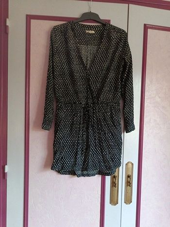 Robe Mango marine écru à motifs T.M(38)