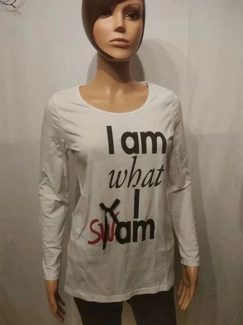 Teeshirt à manches longues " I am what i swam " T. 42 / 44 Influx 💮 100% Coton