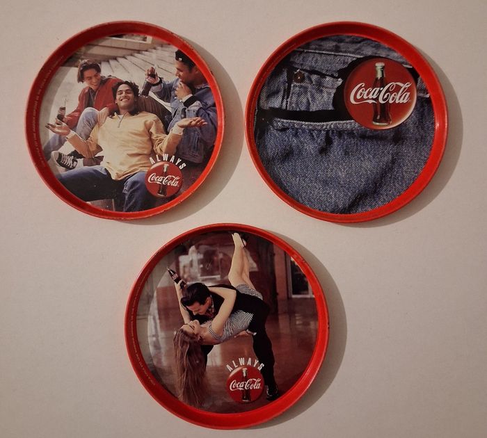 Lot de 3 sous-verres vintage en métal - photo numéro 1