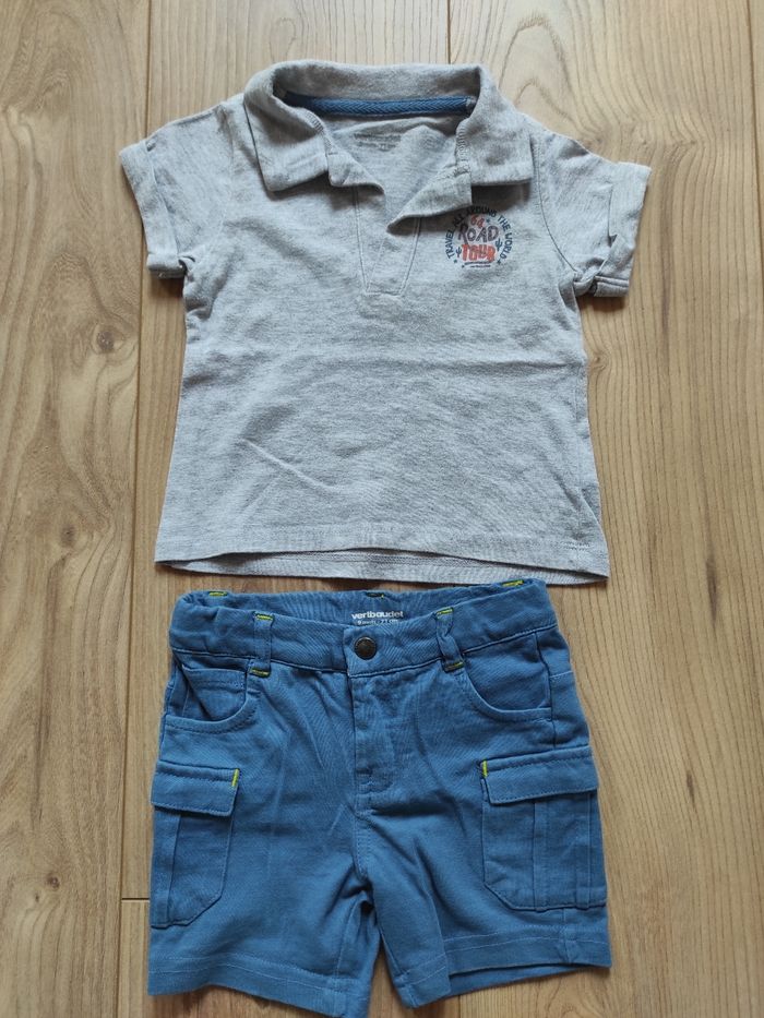 Short+t-shirt manches courtes 9 mois Vertbaudet