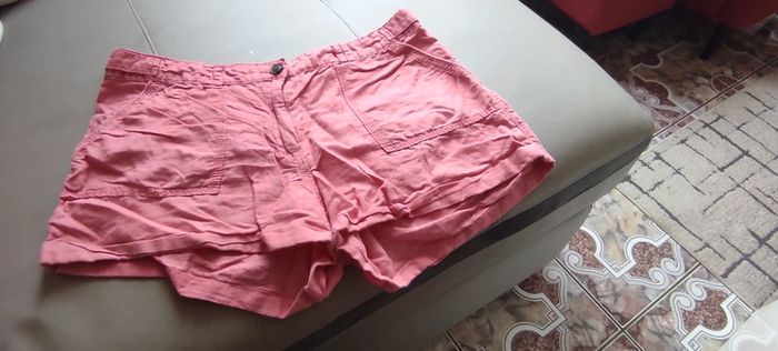 Short H & corail saumon en lin - photo numéro 2