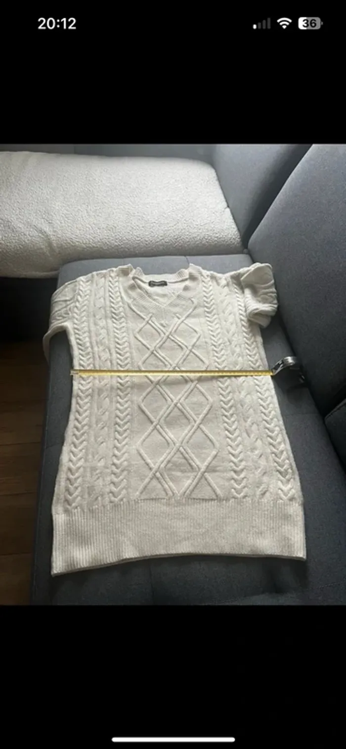 Robe pull torsadée écru – idéale rentrée automne- taille unique - photo numéro 6