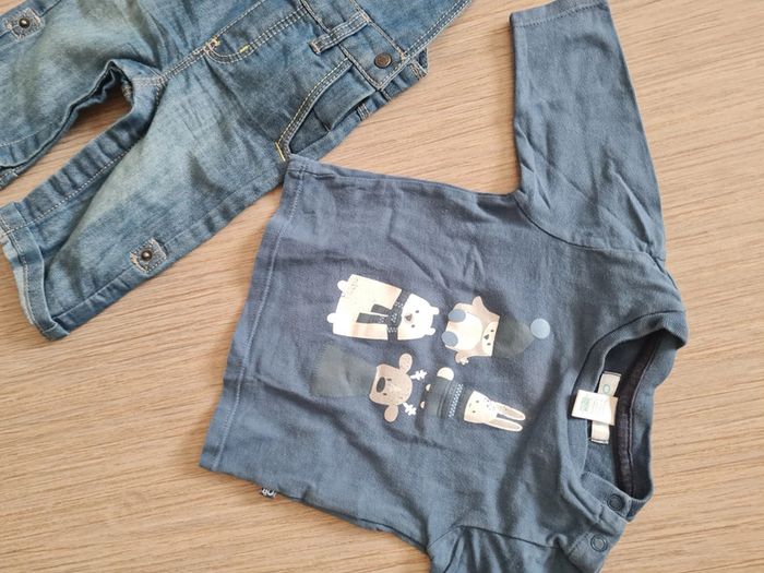 Salopette jeans obaibi et tee shirt obaibi 3 mois - photo numéro 3