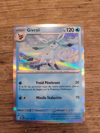 Vends carte pokemon givrali 025/131 évolution prismatiques