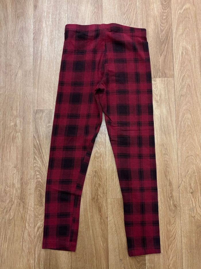 Legging bordeaux à carreaux fille 6/7 ans - photo numéro 2