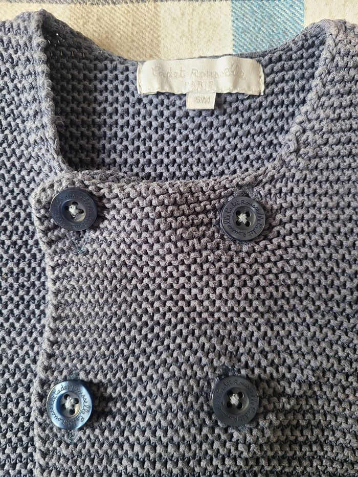 Joli gilet caban Cadet Rouselle bleu - 6 mois - photo numéro 2