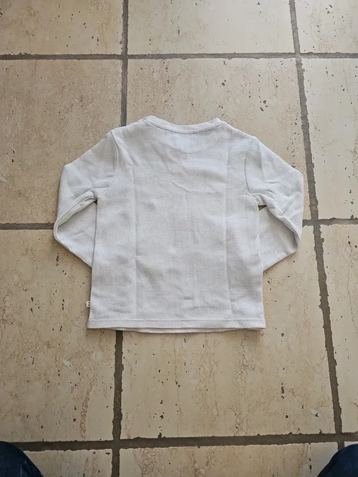 Tee-shirt blanc nid d'abeille - Obaïbi - 23 mois/86 cm - photo numéro 4
