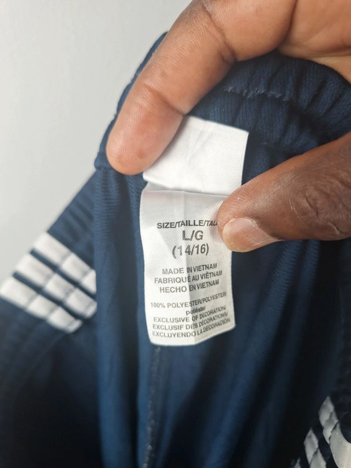 jogging Trackpant adidas bleu foncé / logo brodé taille 14/16 ans (492) - photo numéro 9