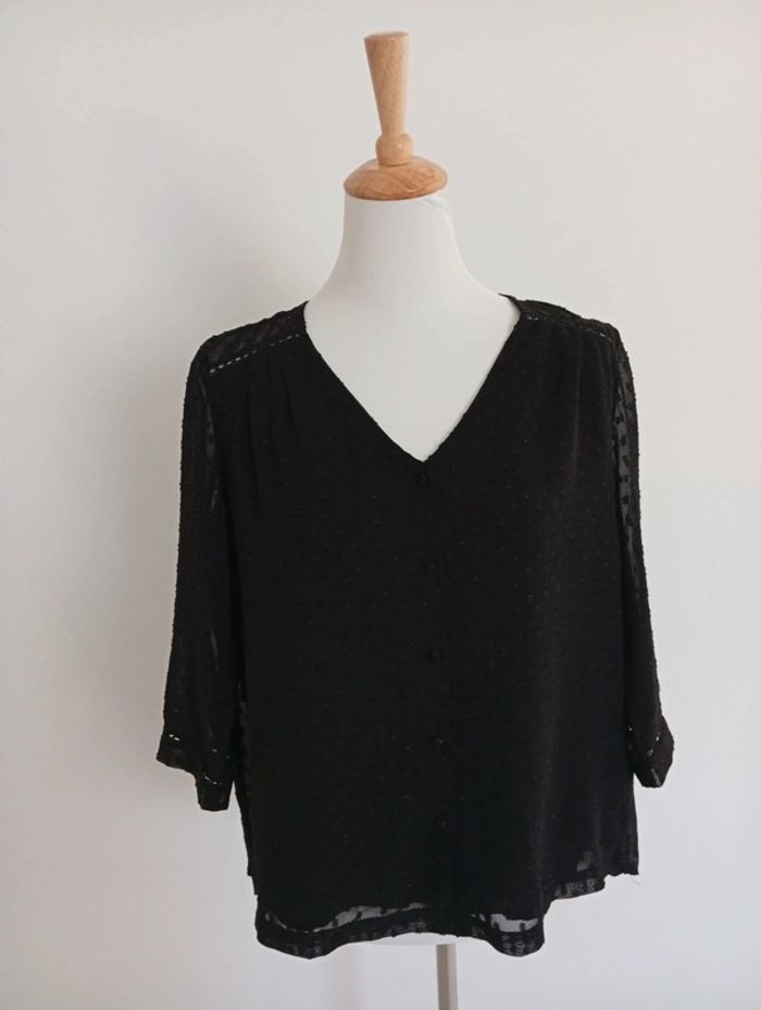 Blouse fluide noire transparente Ycoo taille S