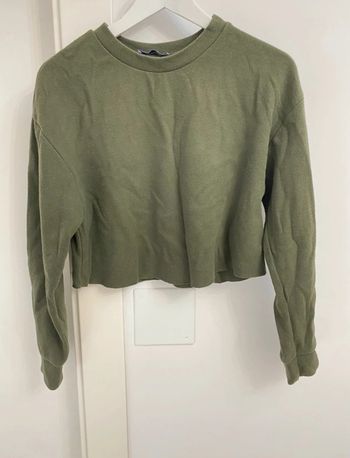Pull Sweat cropped Zara kaki
