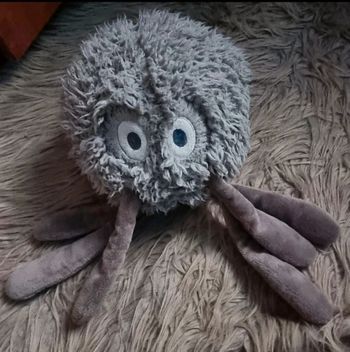 Grande pieuvre en peluche gris
