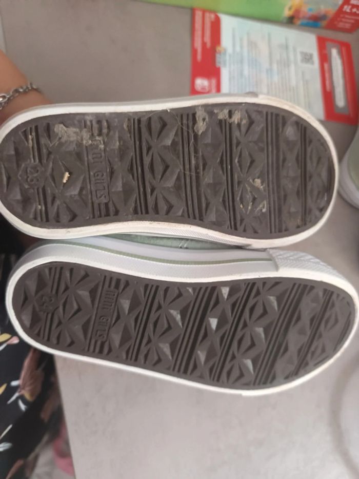 Basket verte claire marguerite 23 lacet élastique - photo numéro 2