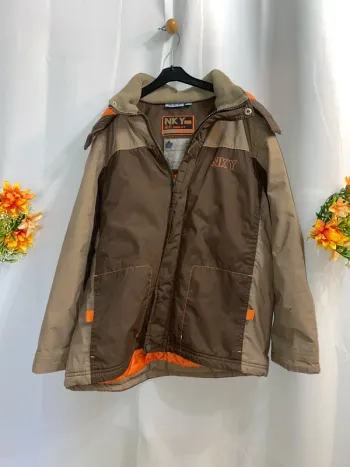 Parka doublé marron et orange NKY 10 ans - n84m