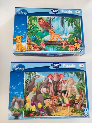 Lot 2 puzzles 187 pieces dessin animé Disney / 7 ans
