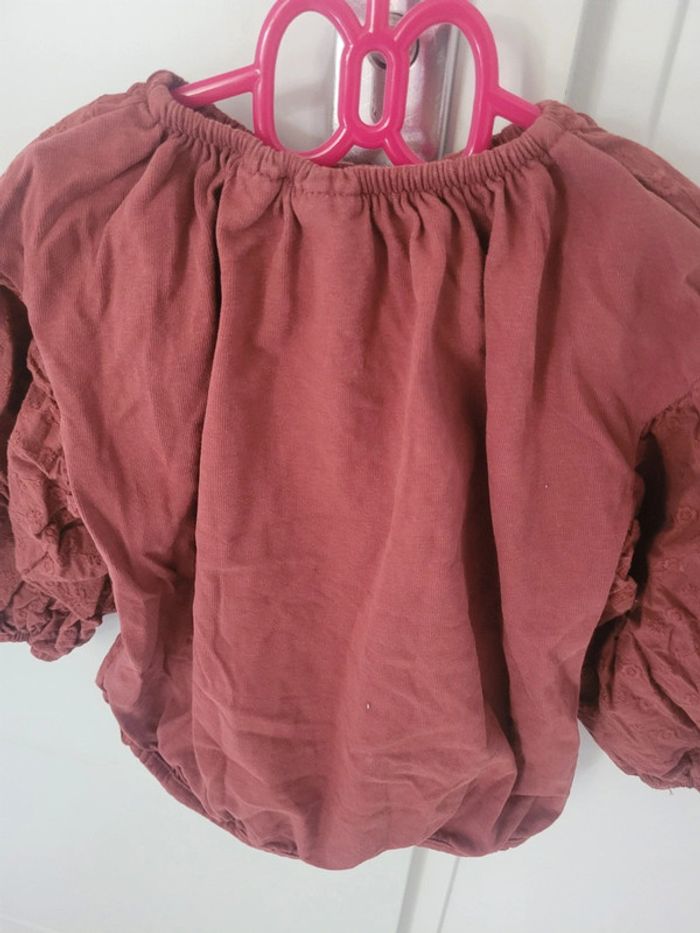 Blouse  manches longues Zara 18/24mois avec fleurs brodées - photo numéro 3