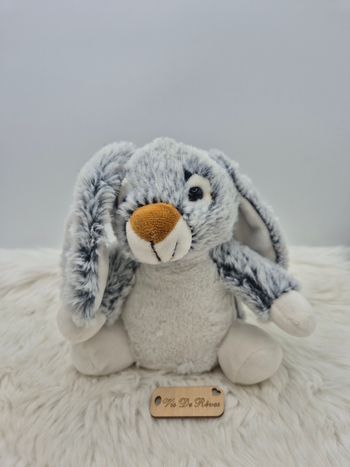 Peluche interactive Lapin gis blanc qui répète Roda