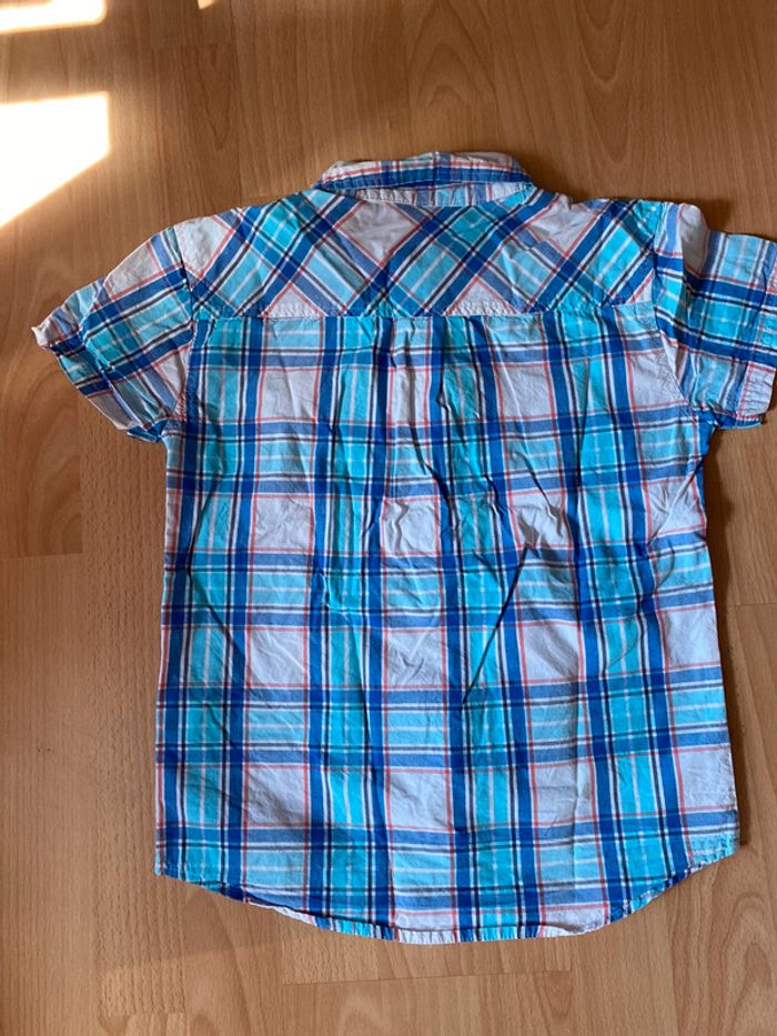 Belle chemise MC à carreaux bleus et blancs Tape à l’œil T. 8 ans/128 cm garçon TBE - photo numéro 2