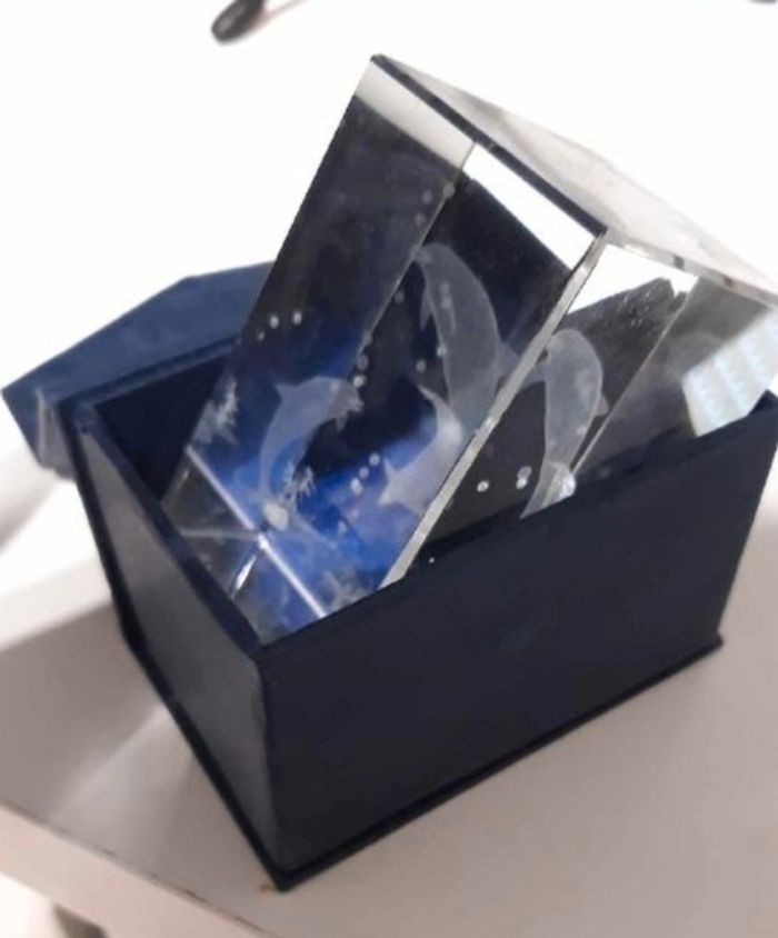 Décoration rectangle en verre 3D dauphins - photo numéro 6