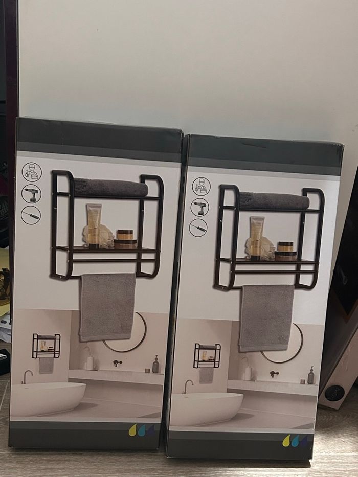 2 étagères porte serviette