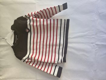 Pull marinière 4 ans - 102 cm Terre de Marins Marine blanc rouge à rayures